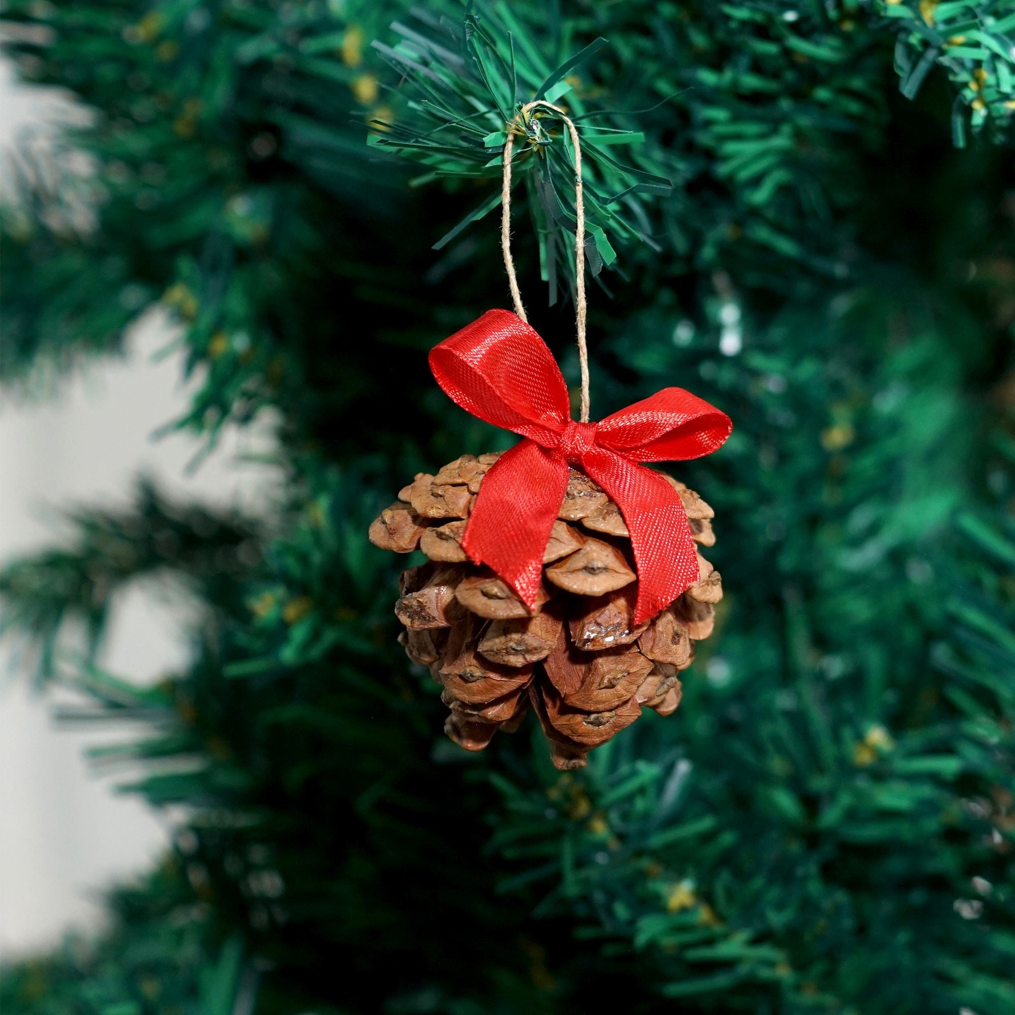 Christmas Pinecone Hanging Ornaments, 2pc