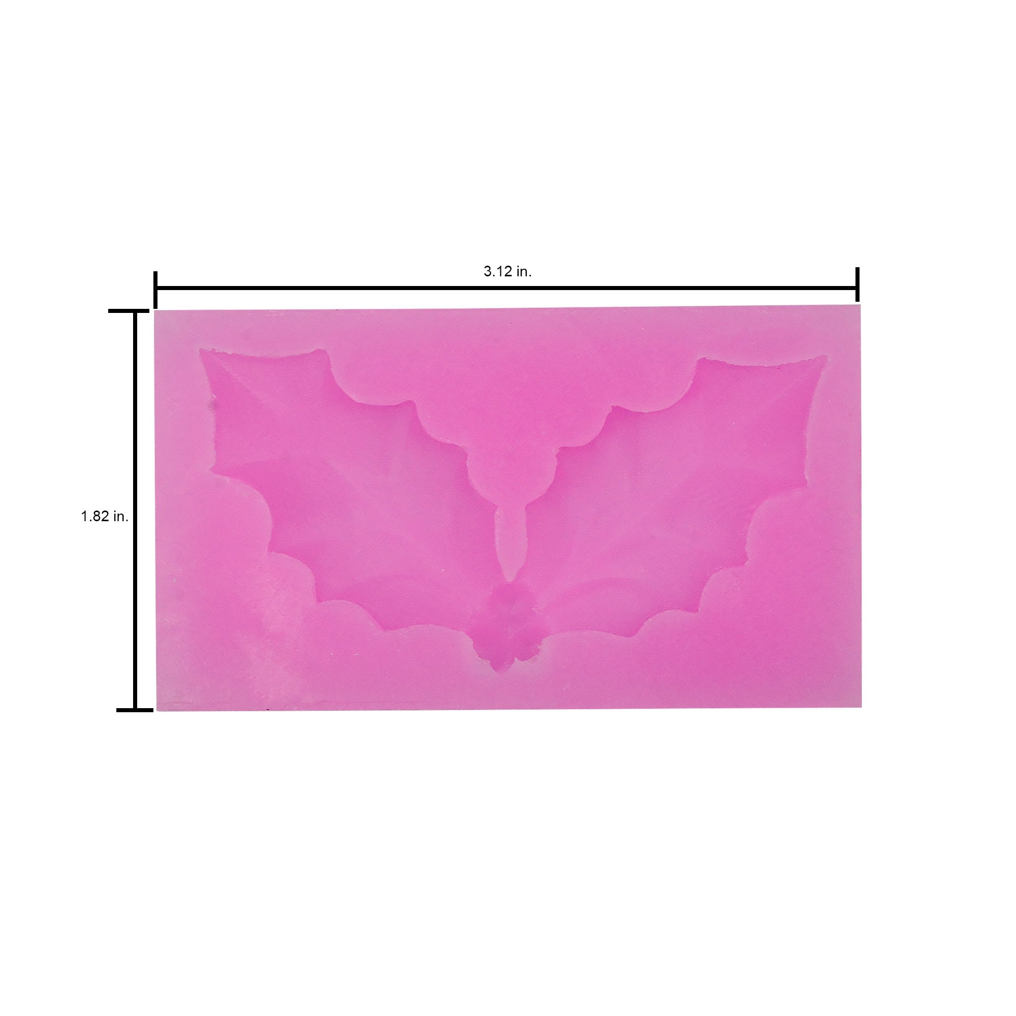 Silicone Mould Holly & Berries - W 1.82 X L 3.12inch, D - 10mm, 1pc