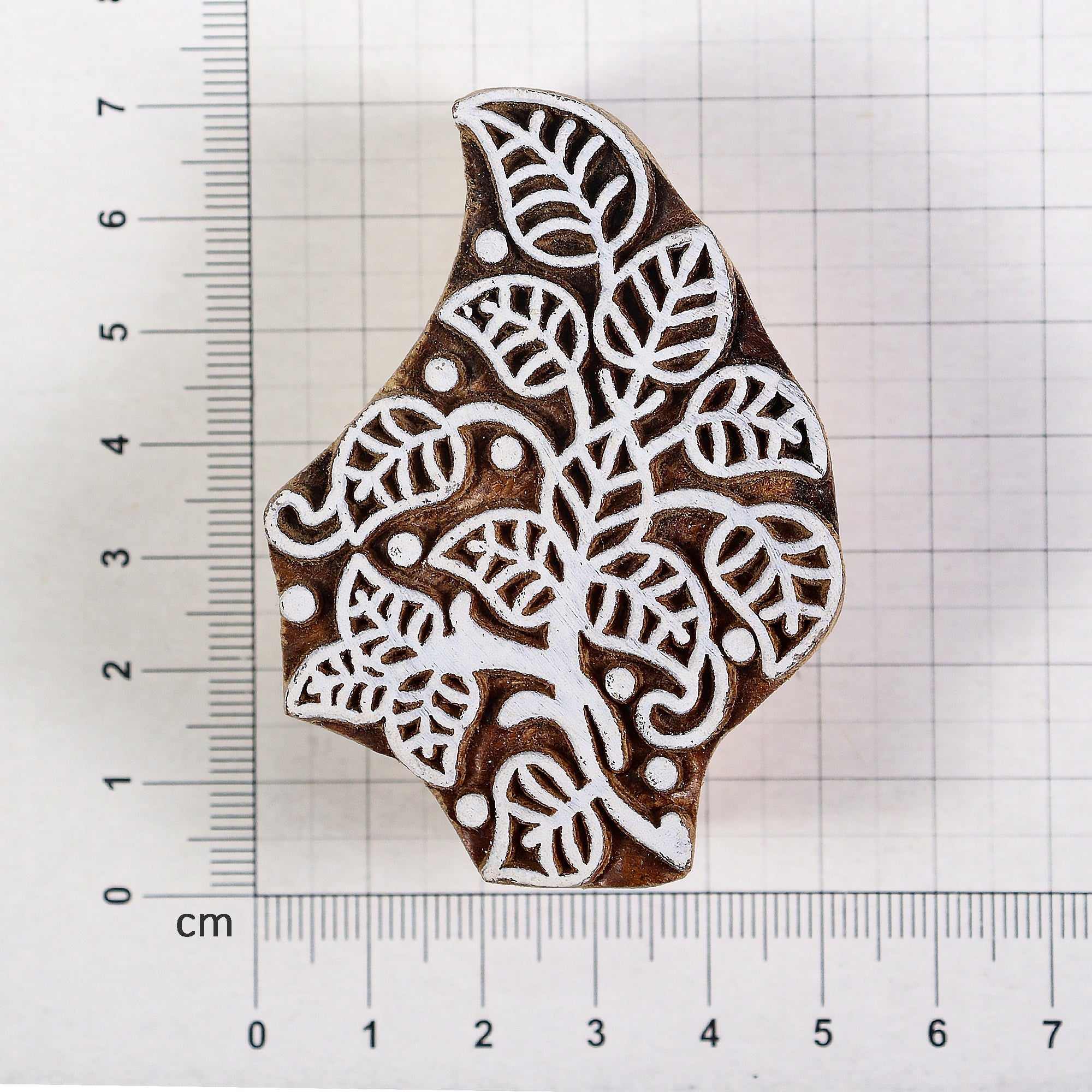 Hand Carved Wooden Printing Block Wild Vine W 1.75inch X L 2.5inch 1pc