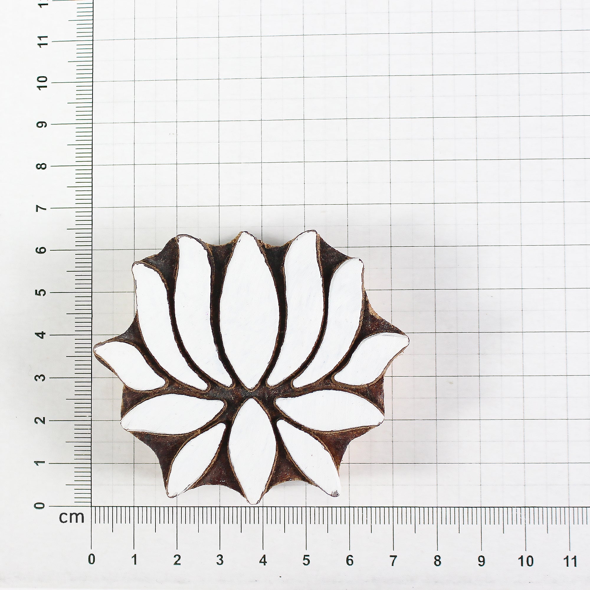 Hand Carved Wooden Printing Block Lotus W 2.5inch X L 2inch 1pc