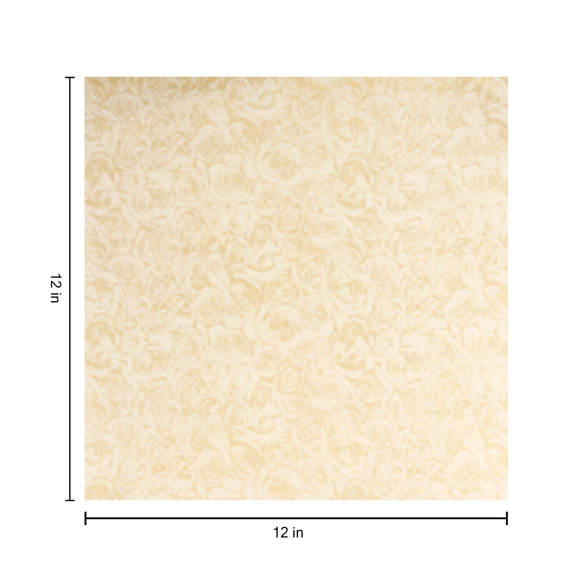 Card Stock Metallic 220Gsm 12` X 12` Printed Royal Rose Ivory 1Sheet Lb