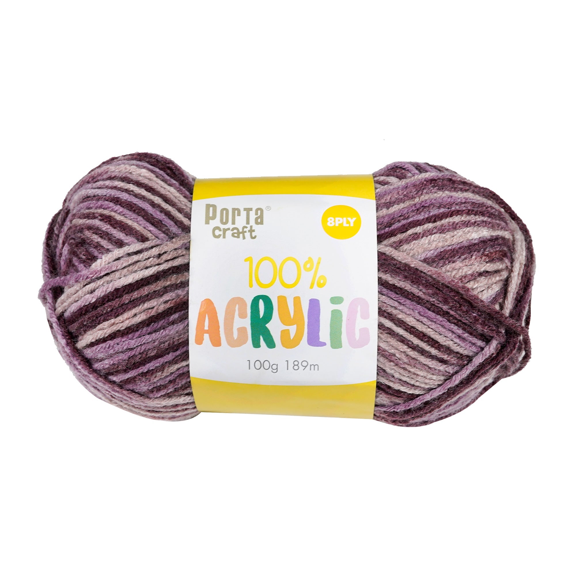 Porta Craft Acrylic Yarn 100% 100Gm 189M 8Ply Multi Sea Shimmer