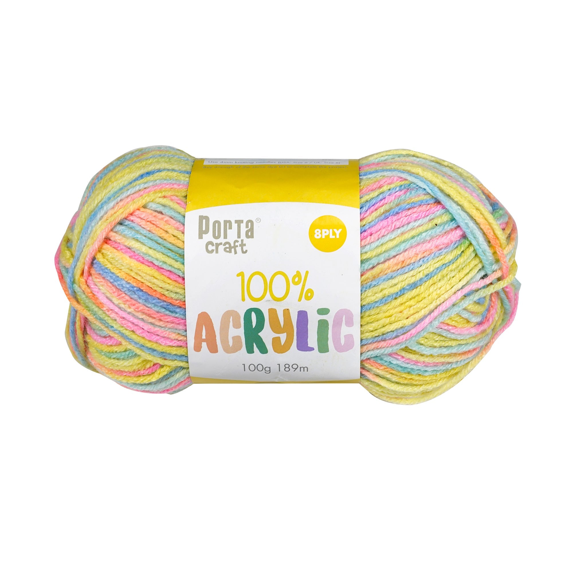 Porta Craft Acrylic Yarn 100% 100Gm 189M 8Ply Multi Sea Shimmer