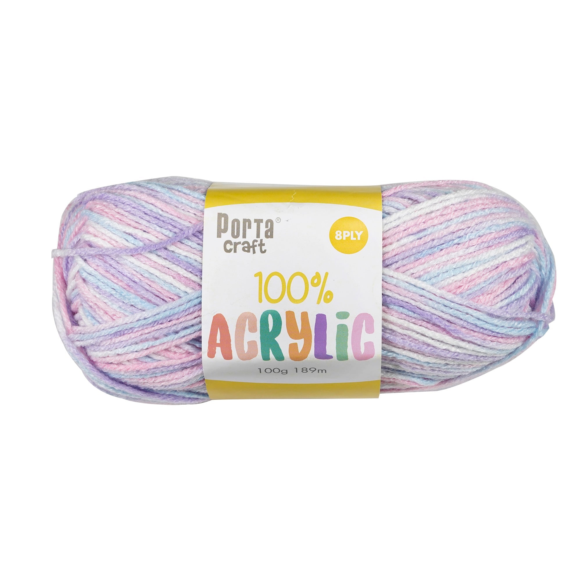 Porta Craft Acrylic Yarn 100% 100Gm 189M 8Ply Multi Sea Shimmer