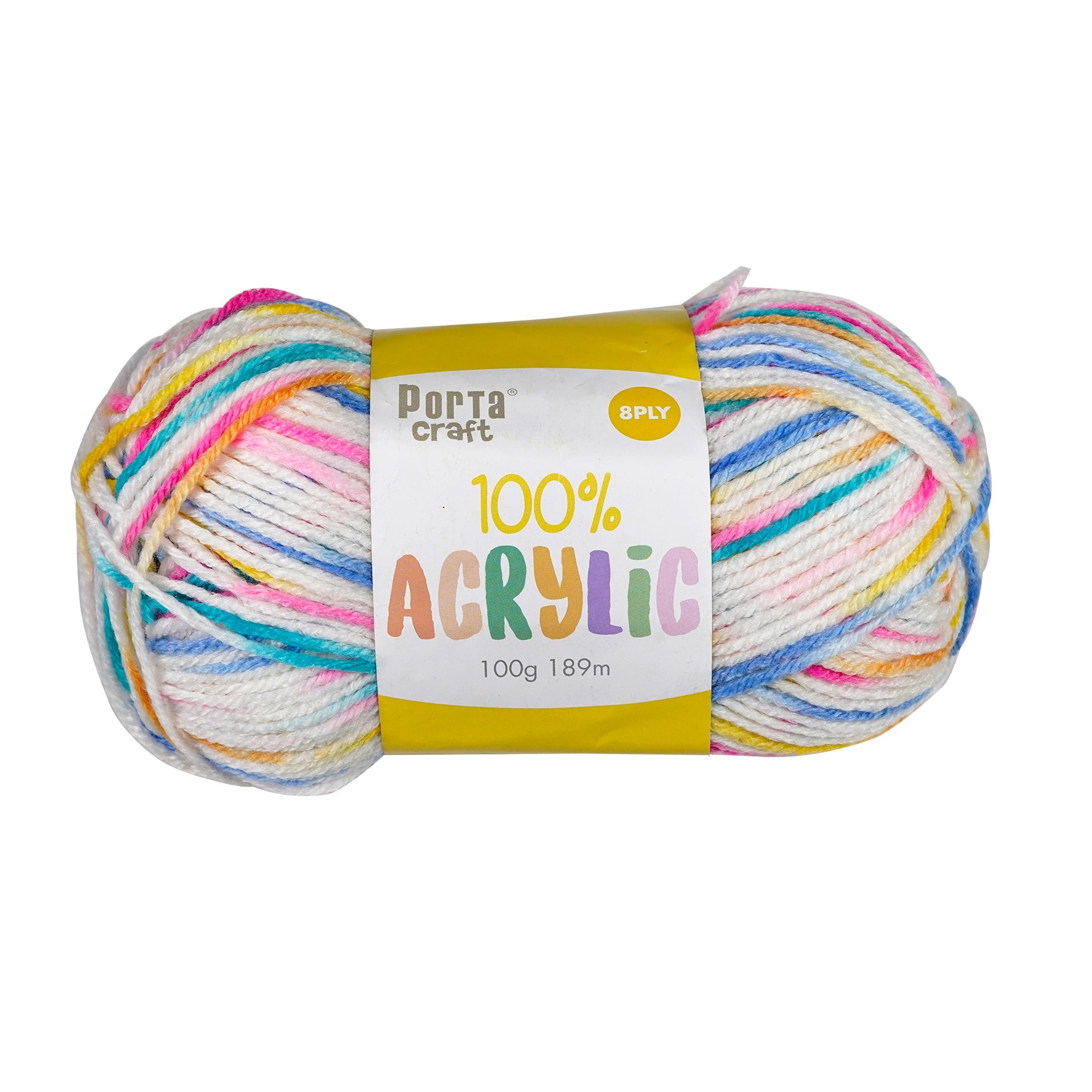 Porta Craft Acrylic Yarn 100% 100Gm 189M 8Ply Multi Sea Shimmer