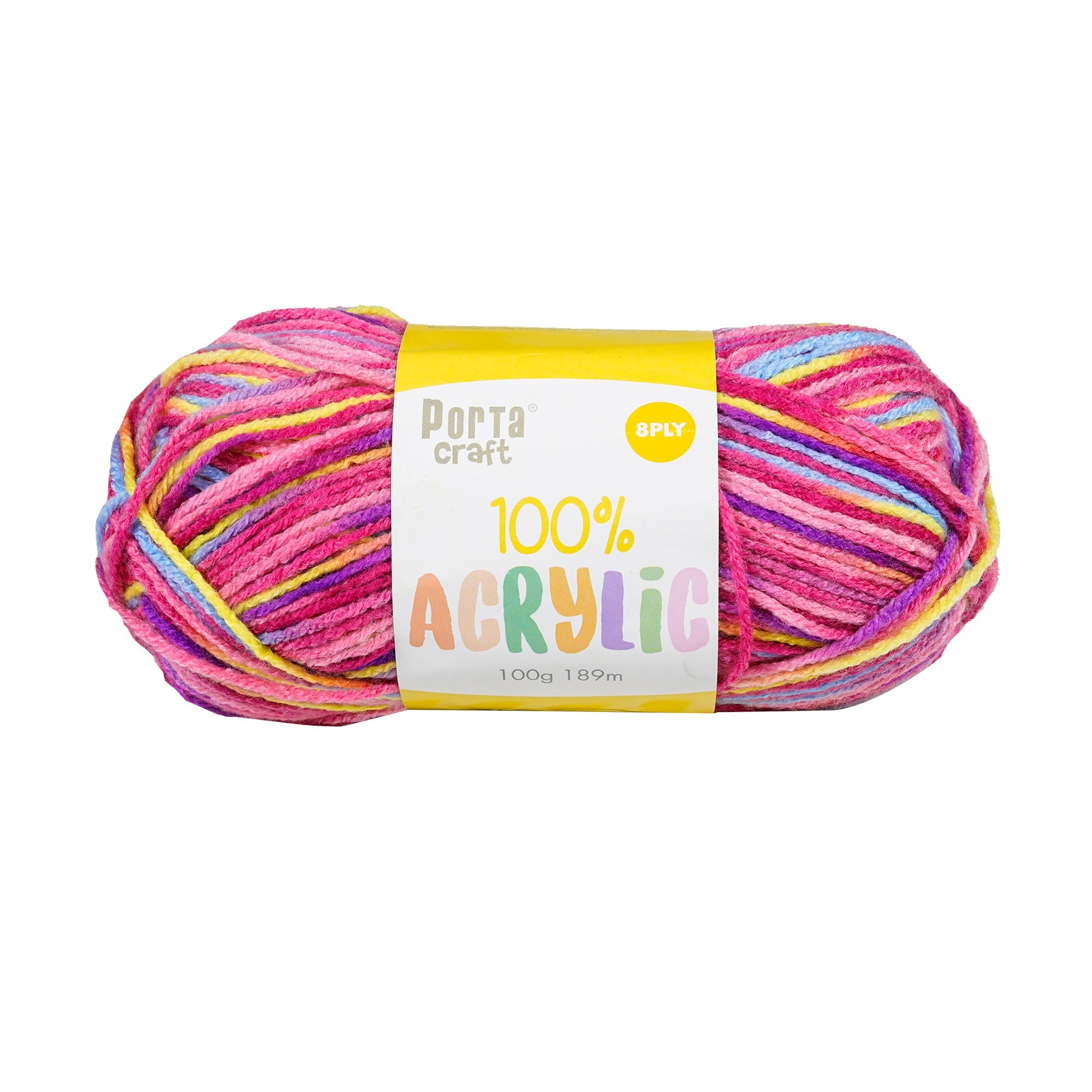 Porta Craft Acrylic Yarn 100% 100Gm 189M 8Ply Multi Sea Shimmer