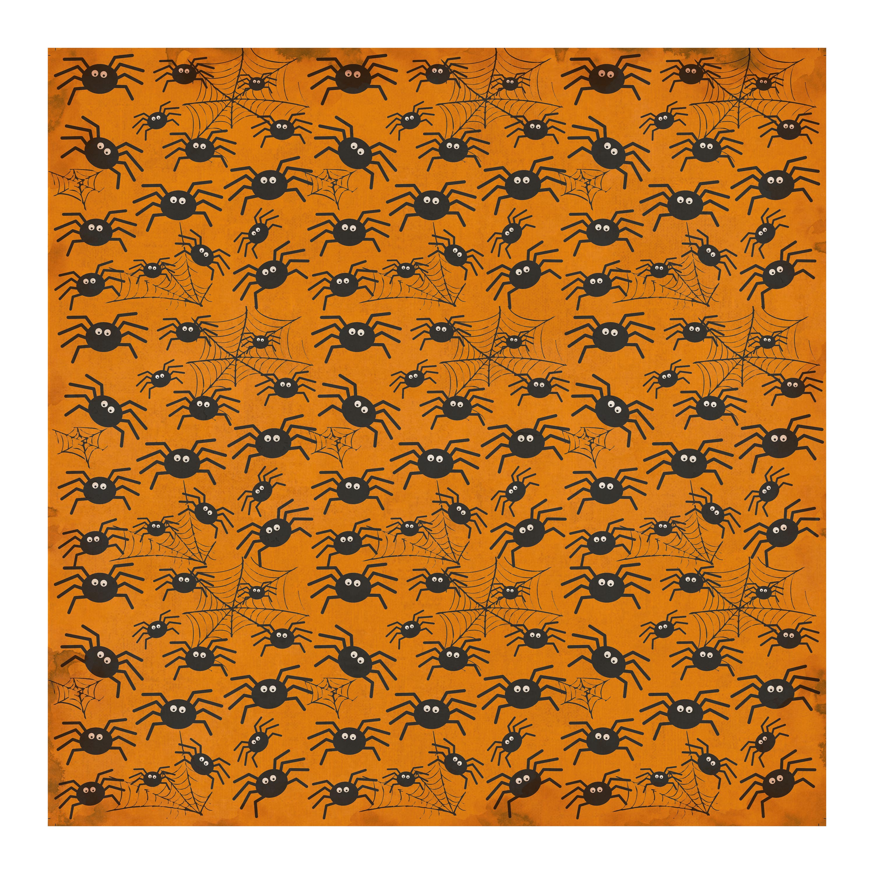12 x12 inch Printed Cardstock pack- Halloween, 12 Sheets, 12 Designs, 250 gsm