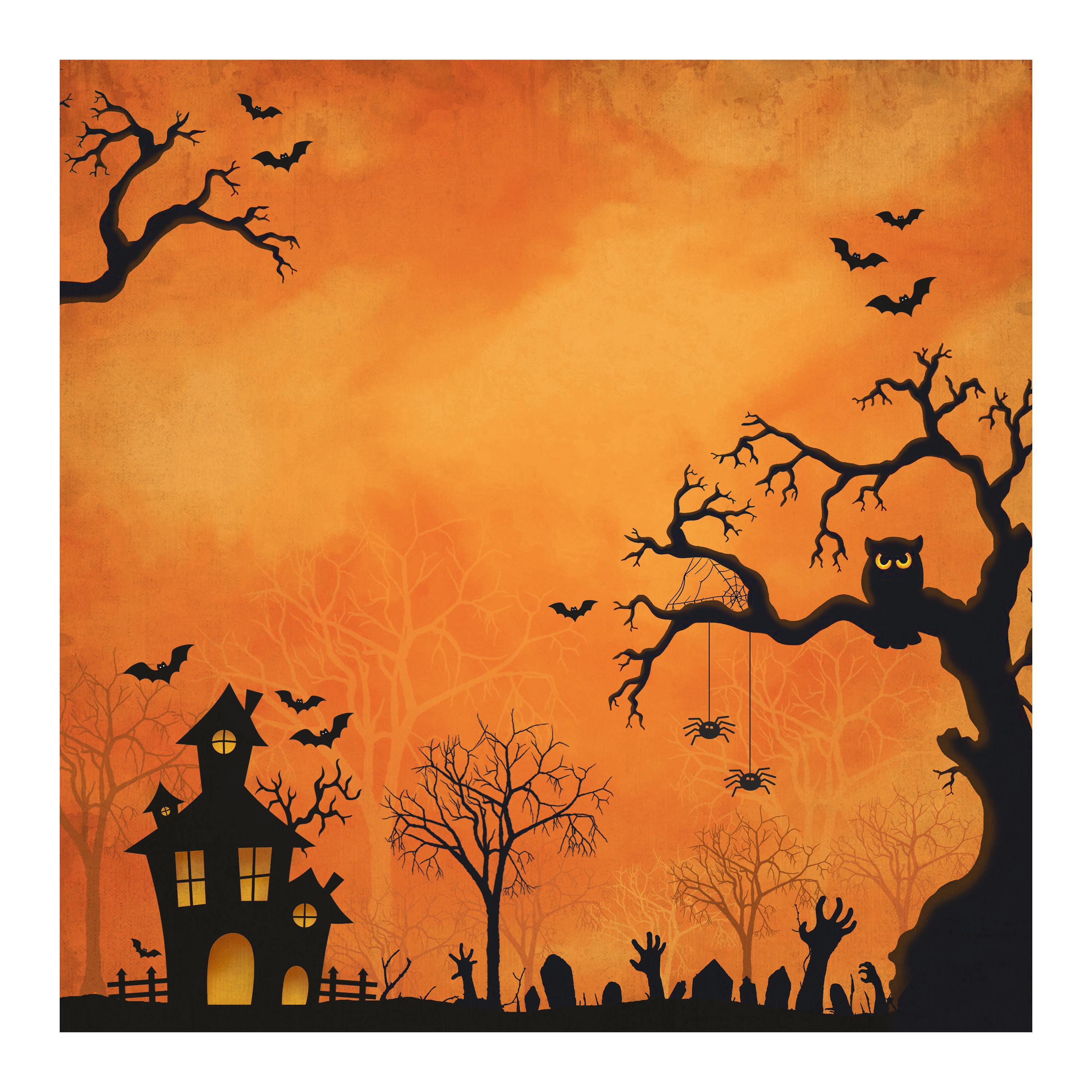 12 x12 inch Printed Cardstock pack- Halloween, 12 Sheets, 12 Designs, 250 gsm