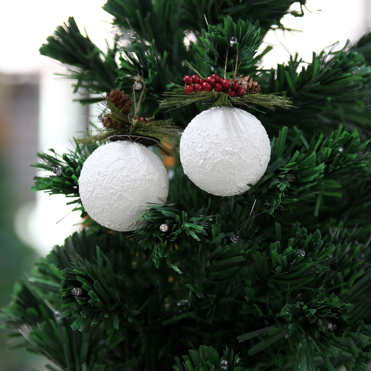 Paper Mache Baubles 6cm dia 6pc