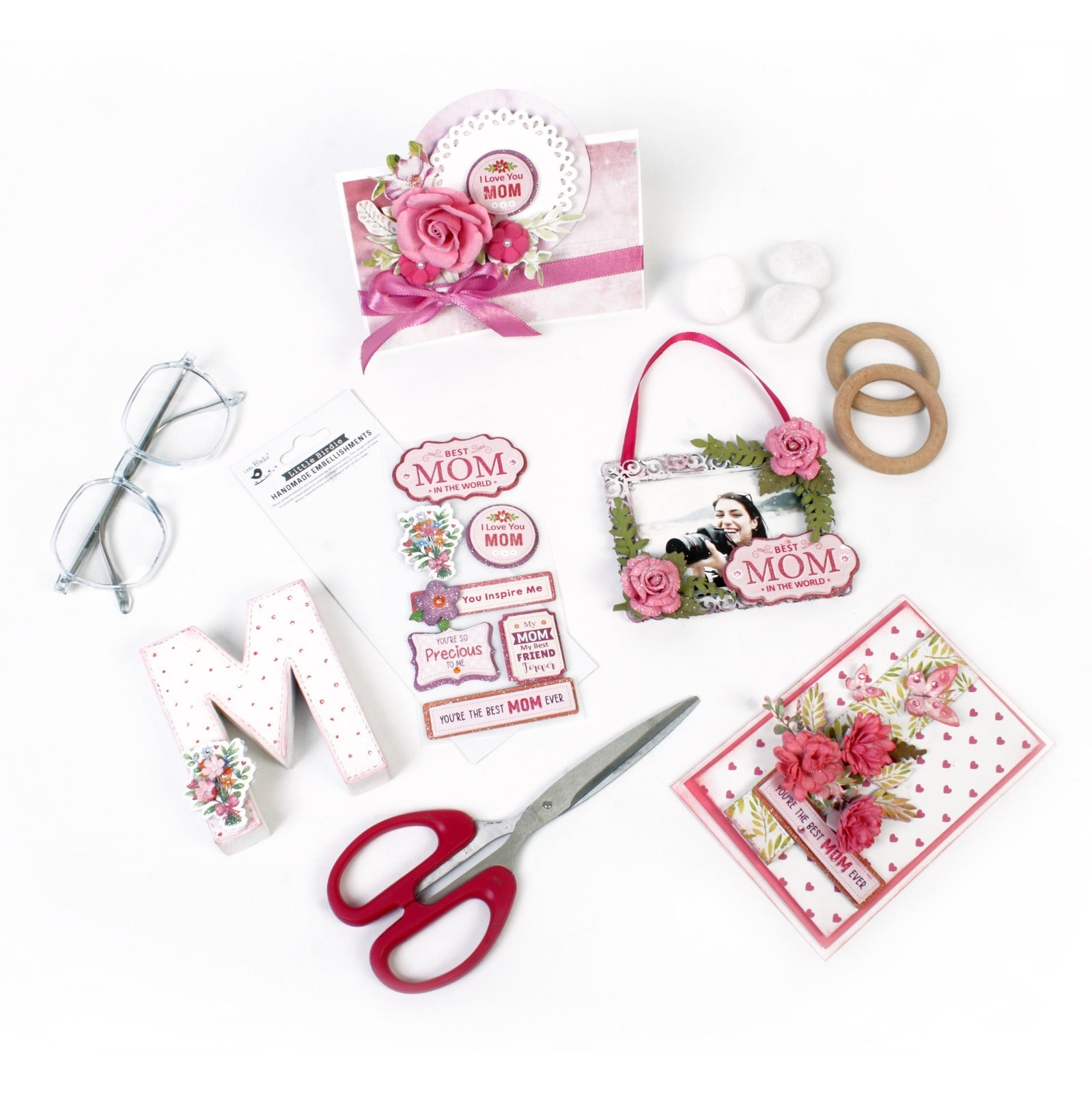 Handmade Stickers Mom's love 7pc